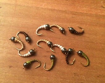 Six Zebra Midge Fly Fishing Flies