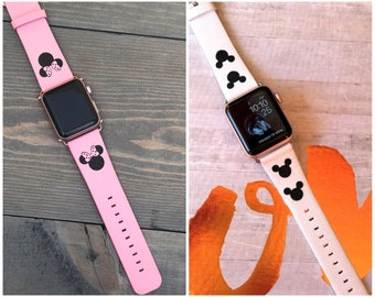 Mickey Apple Watch Band, Minnie Apple Watch Band 38mm, Personalized Apple Watch, Apple Watch Band 42mm, Apple Watch, Apple Watch Leather