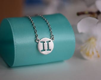 Gemini Zodiac Sterling Silver Necklace, Gemini Zodiac Necklace, Sterling Silver Zodiac Necklace, Zodiac Necklace, Zodiac Jewelry