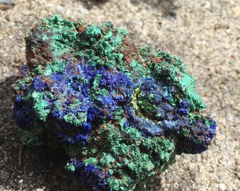 Raw Azurite And Malachite Druzy Specimen