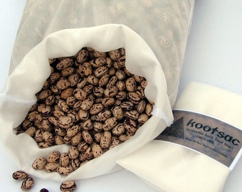 Reusable bulk food bag, biodegradable food bag, eco bag, natural silk bag, food pouch, bulk bin bag, produce bag, size large, white