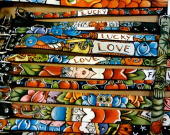 2 Tattoo Leather dog collars SPECIAL ORDER for Kimsicle