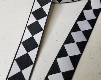 Amazing Satin diamond ribbon Jacquard fabric trim 1 inch wide