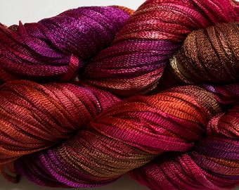 Moonbeam, Hand dyed ribbon yarn - Red Oak, 150 yds