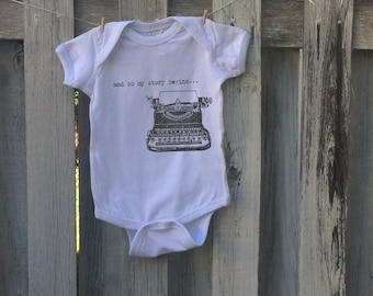 And so my story begins… Typewriter Art Hipster Baby Onesie