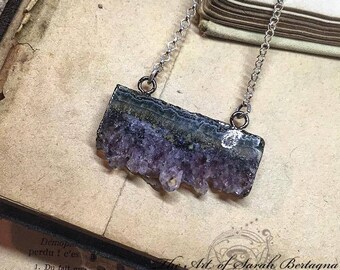 Amethyst Druzy necklace - Silver plated - by Sarah Bertagna