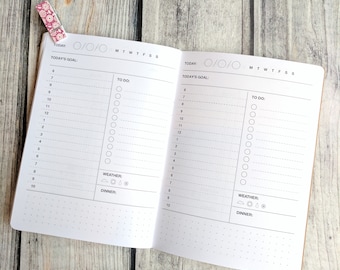 DAILY DOCKET Traveler's Notebook Insert - Choice of 22 colors and 8 sizes