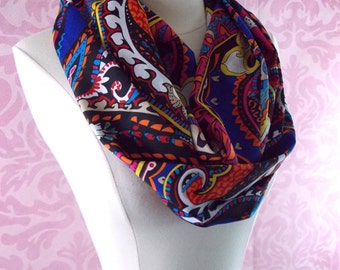 Colorful scarf - paisley infinity scarf - paisley scarf