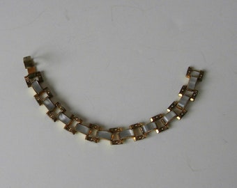 Vintage damascene faux mother of pearl pattern bracelet