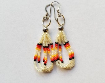 Cream Short Dangle Earrings