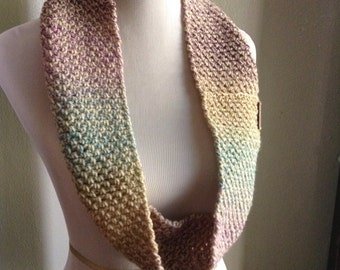 Rainbow Infinity Scarf, Knit Scarf, Long Infinity Scarf, Mobius Scarf, Womens Scarf, Teen Scarf, Back to School, Circle Scarf