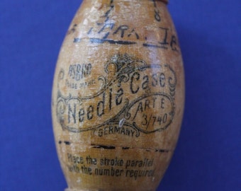 Vintage Needle Case, Needlecase, Germany, Asbro, Barrel