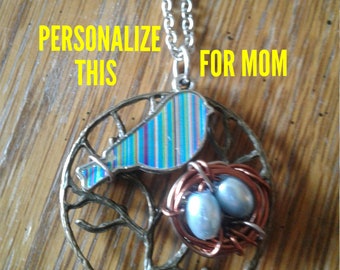 Bird & Nest in Tree necklace