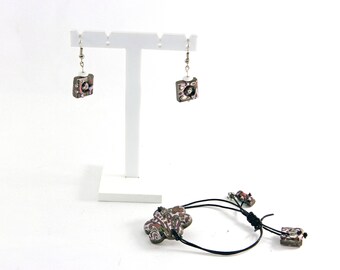 "Surf" parure: bracelet and earrings
