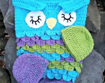 owl cocoon, baby cocoon, baby owl, baby blanket, baby shower, baby hat, baby photography