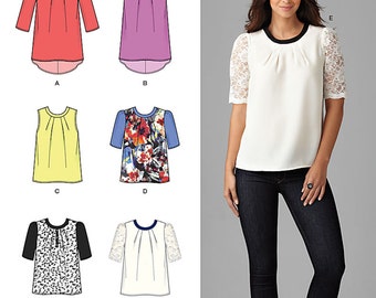 Simplicity Sewing Pattern 1253 Misses' Top with Length Variations