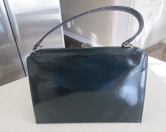 Vintage Navy Blue Patent Purse