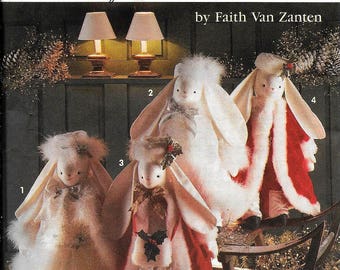 Simplicity Crafts 8101 Christmas Angel Bunny Bunnies By Faith Van Zanten Sewing Pattern UNCUT