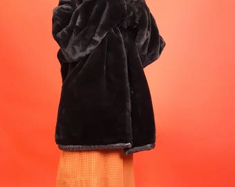 Teddy bear faux fur & lambskin coat L