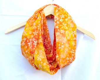 Orange Yellow Batik Infinity Scarf