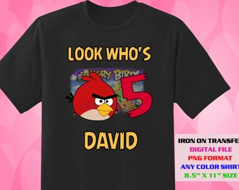 Angry Birds Iron On Transfer , Angry Birds DIY Boy Birthday Shirt , Angry Birds DIY Transfer , Angry Birds Printable , Digital Files