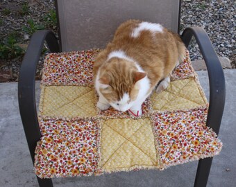Small Dog Blanket, Yellow Cat Blanket, Cat Blanket, Dog Blanket, Dog Bed, Cat Quilt, Handmade Pet Bedding, Pet Bedding, Washable Pet Bedding