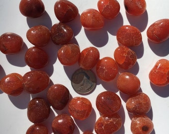 Beautiful Tumbled CARNELIAN Healing Gemstone// Orange Carnelian// Polished Carnelian// Tumbled Stones// Healing Crystals// Sacral Chakra