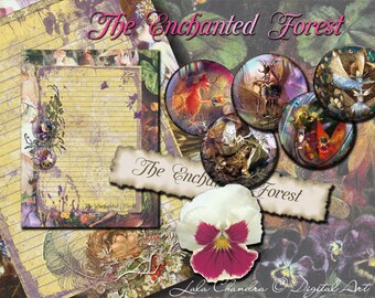 The Enchanted Forest INSTANT DOWNLOAD fairy printable journal Scrapbooking kit