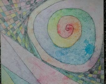 Trippy crayon drawing