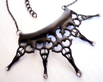 Clock hand necklace noir neo Victorian Inspired Necklace- Fights of fancy