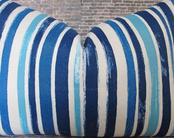 Outdoor Pillow Cover - TBLC Stripe Blue