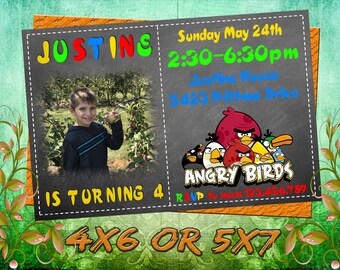 Angry Birds Invitation, Angry Birds Birthday Invitation, Angry Birds, Angry Birds Printable, Angry Birds Birthday Card, Angry Birds Invites