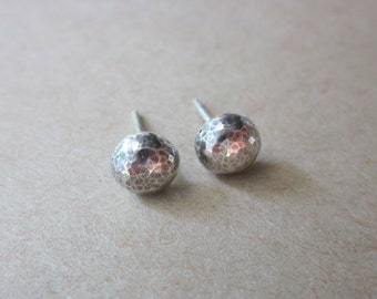 Sterling Silver Pebble Stud Earrings
