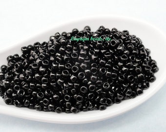TOHO Opaque Jet (black) seed beads 8/0 round, 10 grams *Wholesale*