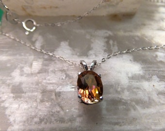 8x6mm Twilight Topaz & Sterling Silver 18" Necklace