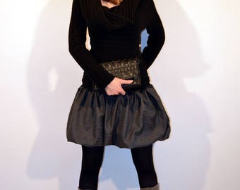 skirt grey, pied de poule