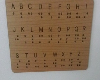 Braille Wall Panel Key - Escape Rooms Prop - Braille Key - Braille Alphabet