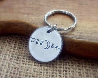 Personalised Love you to the moon and back keyring aluminium Mother's father's day gift Valentines Day Husband gift boyfriend