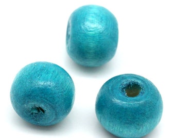 8MM Dyed Turquoise Wood Beads