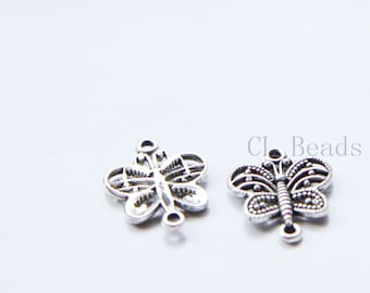 30pcs Oxidized Silver Tone Base Metal Pendant-Butterfly 27x14mm (16924Y-G-327)