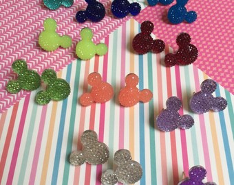 Large Rhinestone Mickey Earrings