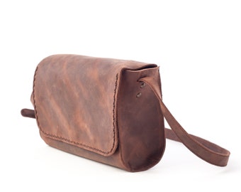 Full Grain Crossbody Bag, Small Purse, Messenger Crossbody Purse, Leather Crossbody Small Bag, Distressed Crossbody Bag, Crossbody Small