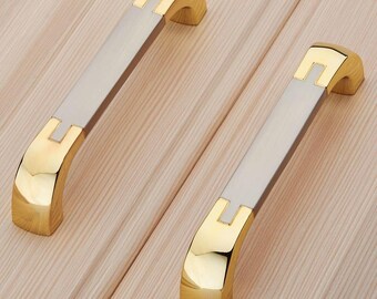 2.5'' 3.75'' 5'' Dresser Pulls Drawer Knobs Pulls Handles Gold Silver Chrome Kitchen Cabinet Handle Pull Knob Furniture Hardware 64 96 128mm