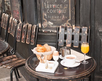 Paris Photography, Parisian morning breakfast, Cafe St Regis, Ile St Louis, Mornings in Paris, French, Kitchen Wall Art