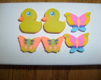 vintage erasers 1 ORANGE BUTTERFLY