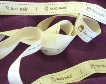 Printed Handmade Cotton Ribbon - Two Types Available - 2m long
