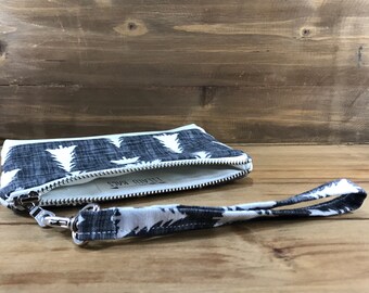 Trees Cotton/ Linen Wristlet