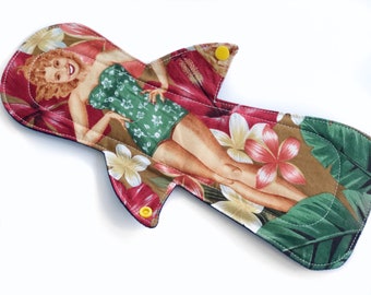WATERPROOF Overnight XL 13inch Reusable Postpartum Mama Cloth Bamboo/ HEAVY, Pinup