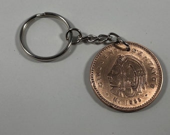 Mexican 50 Centavos Coin Key Chain
