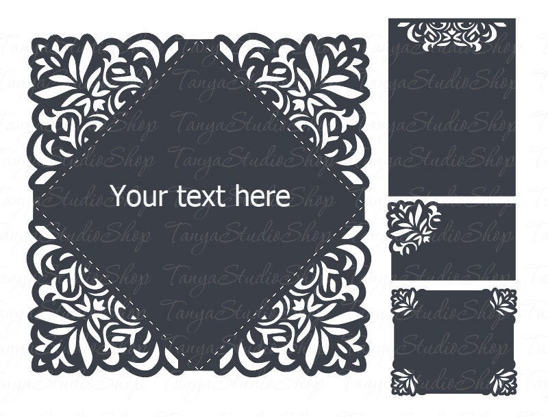 Download Wedding Invitation menu RSVP additional detail card SVG